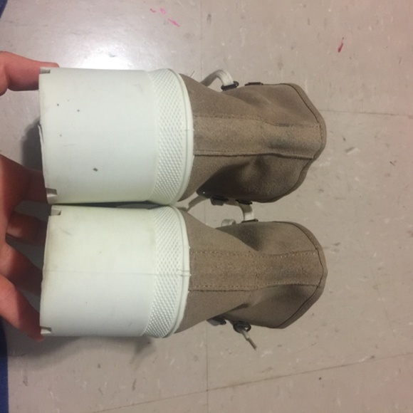 Bershka beige fabric track platform ankle boots - Picture 5 of 5